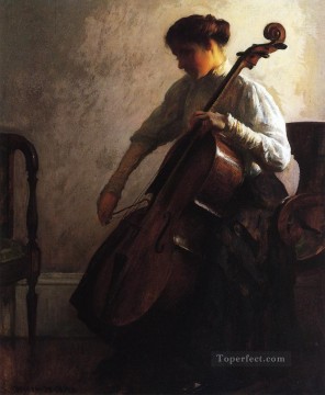 Joseph DeCamp Painting - The Cellist Tonalism painter Joseph DeCamp
